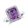 Coast Diamond Emerald Cut Amethyst Ring