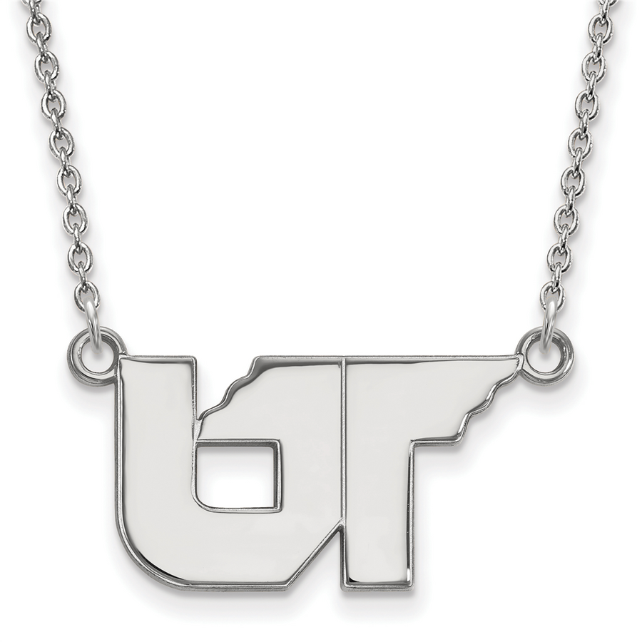 Sterling Silver Rhodium Plated University of Tennessee Necklace
