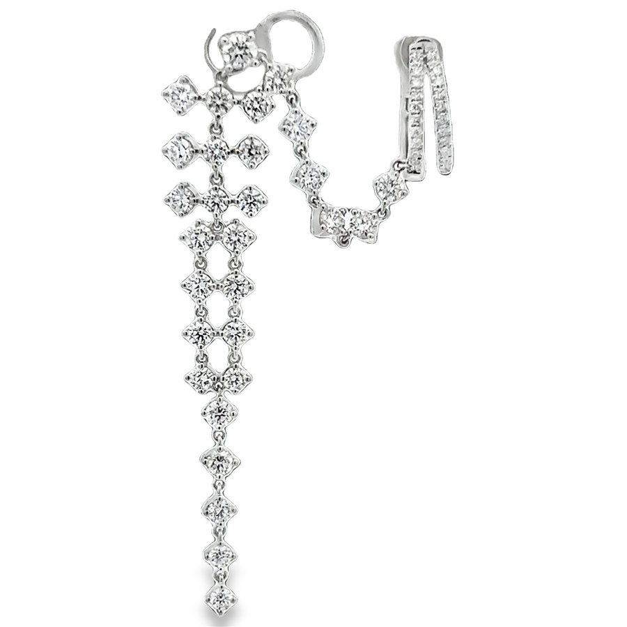 Lady's White 18 Karat 1/2 Pair Ear Cuff Earrings