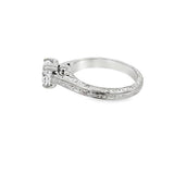 18 Karat White Gold Cushion Cut Vintage Engagement Ring Estate Jewelry