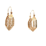 Yellow 14 Karat Filigree 7X30.85mm Filigree Knife Edge Hoop Earrings E