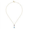 Gabriel & Co. Fashion 14K Yellow Gold Amethyst and Blue Topaz Pendant Drop Necklace