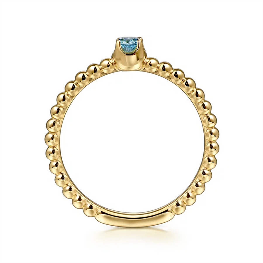 Blue Topaz 14 Karat Yellow Fashion Ring