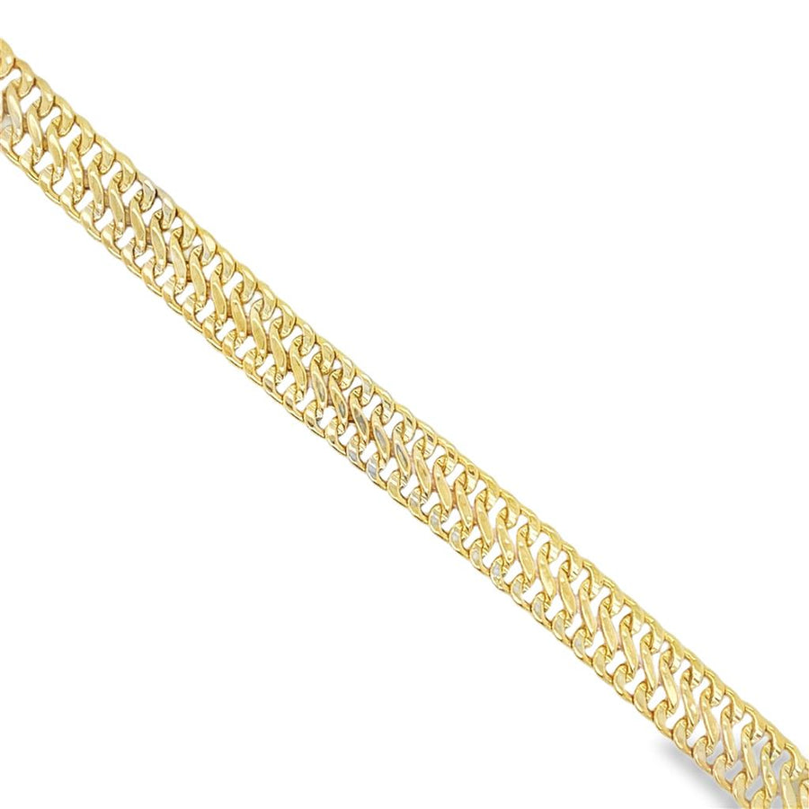 Estate Diamond Cut Double Row Curb Chain Bracelet