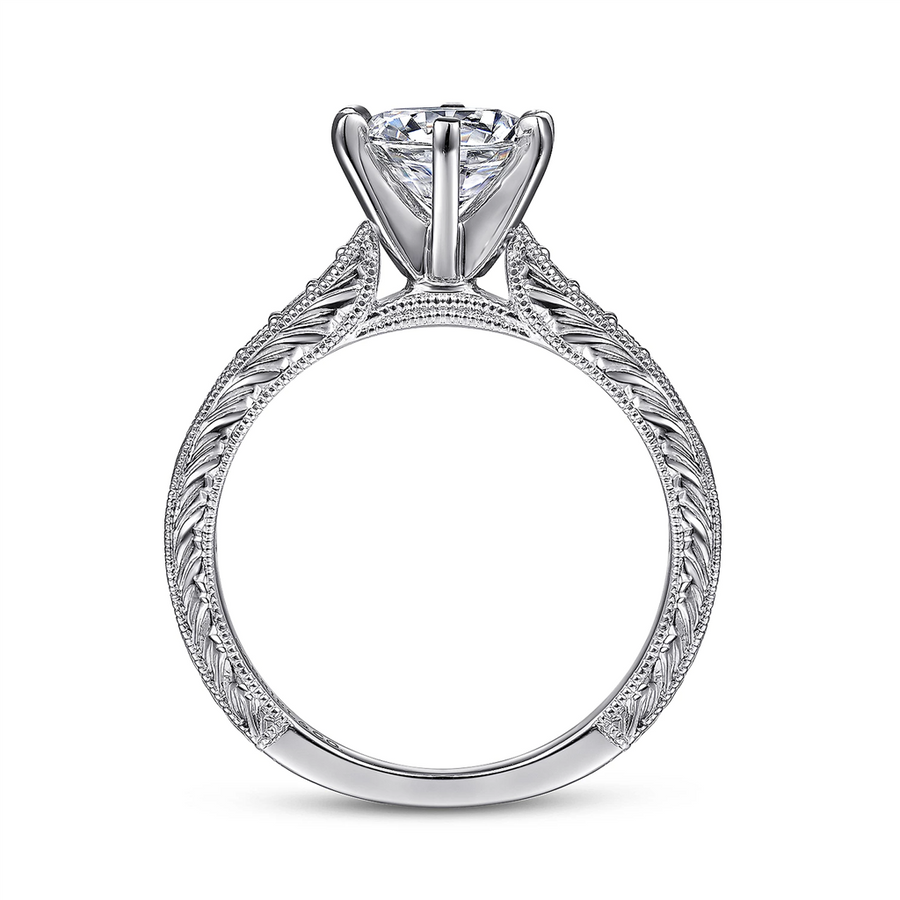 Gabriel & Co. Kate -  Victorian Engraved Diamond Engagement Ring Mounting