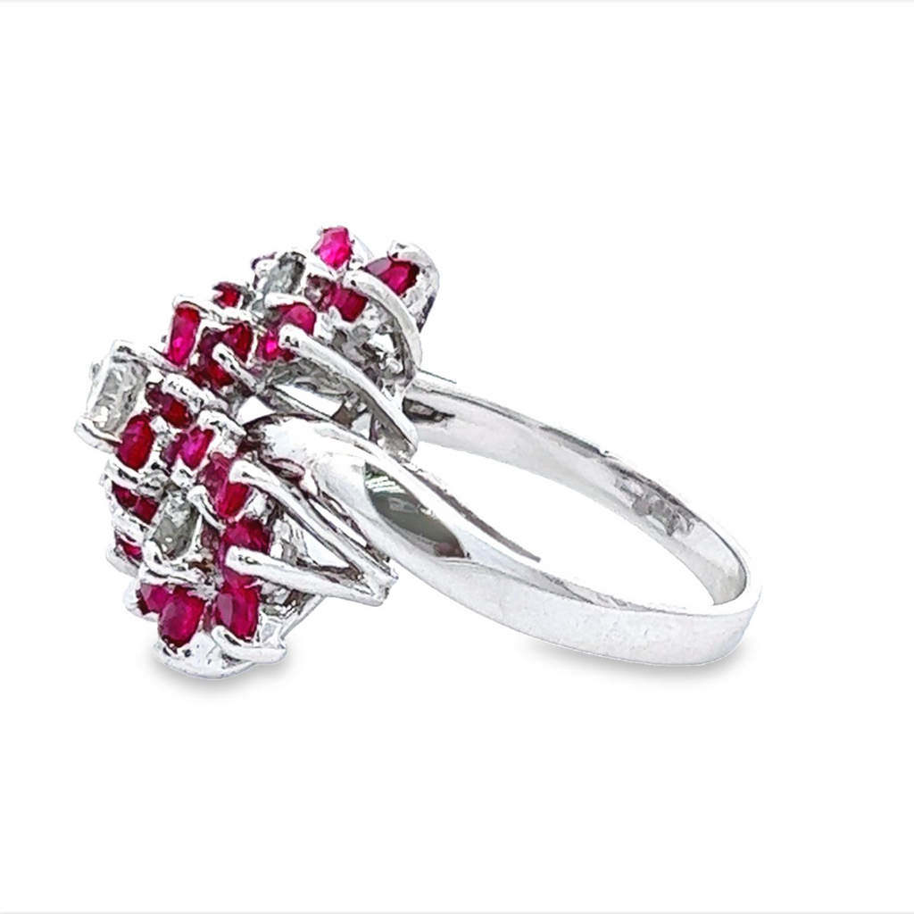 Estate Floral Ruby Ring