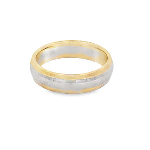 Two-Tone 14 Karat Gnts.6mm Wedding Band Estate Jewelry Size 9 Gram Wei