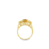 Lady's Yellow 14 Karat 3 Stone Fashion Ring Size 6.75 3 = 2.50tw Oval