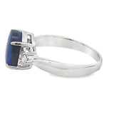 Platinum Black Opal & Diamond Ring Estate Jewelry Size 6.75 With One =