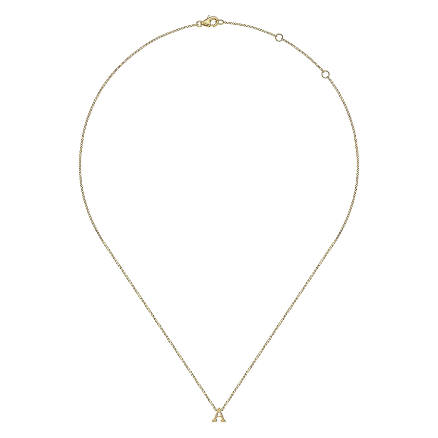 Gabriel & Co. Fashion 14K Yellow Gold A Initial Necklace