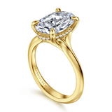 Lady's Two-Tone 14 Karat 6-Prong Split Shank Engagement Ring Semi-Moun