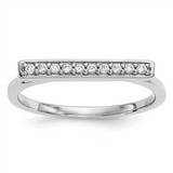 Lady's White 14 Karat Bar Top Diamond Fashion Ring