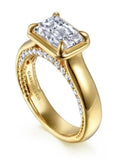 Lady's Yellow 14 Karat EW Accented Shank Ring Size 6.5 34 = 0.35tw Rou