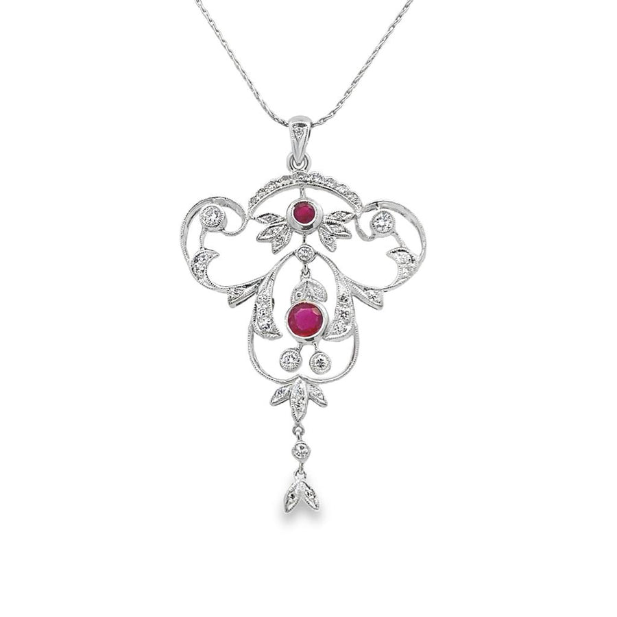 Art Deco Ruby and Diamond Pendant