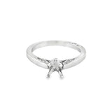 Lady's White 18 Karat 5mm Ring Size 6.5 With 0.10TW Round G/H VS2 Diam
