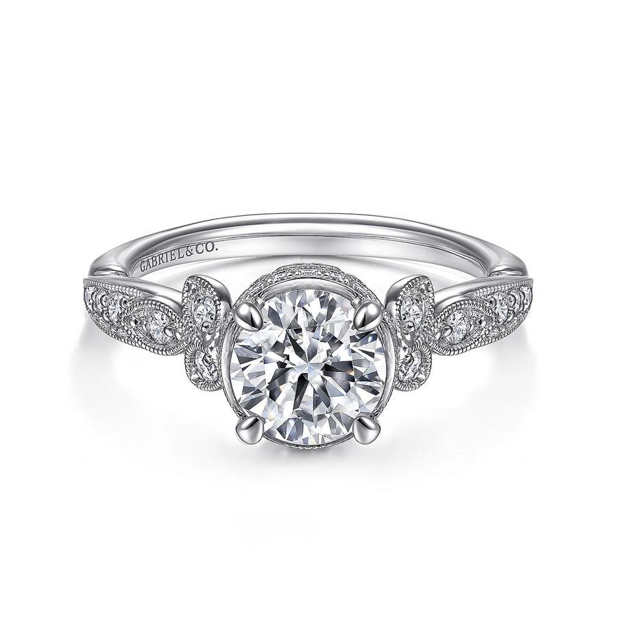 Gabriel & Co. Yvonne - Floral Diamond Engagement Ring Mounting