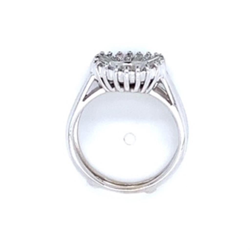 Estate Ladies Diamond Ring Guard Tapered Baguette-cut Diamonds 14KT White Gold