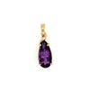 Yellow 14 Karat Amethyst Enhancer Pendant Estate Jewelry With One 4.36Ct Pear Moderately Strong Purple Amethyst
Gram Weight: 2.93