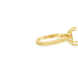 Lady's Yellow 18 Karat 10X8mm Cushion Cathedral Ring Size 6.5 With 2 =