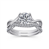 Gabriel & Co. Kylo - 14K White Gold Round Twisted Diamond Engagement Ring
