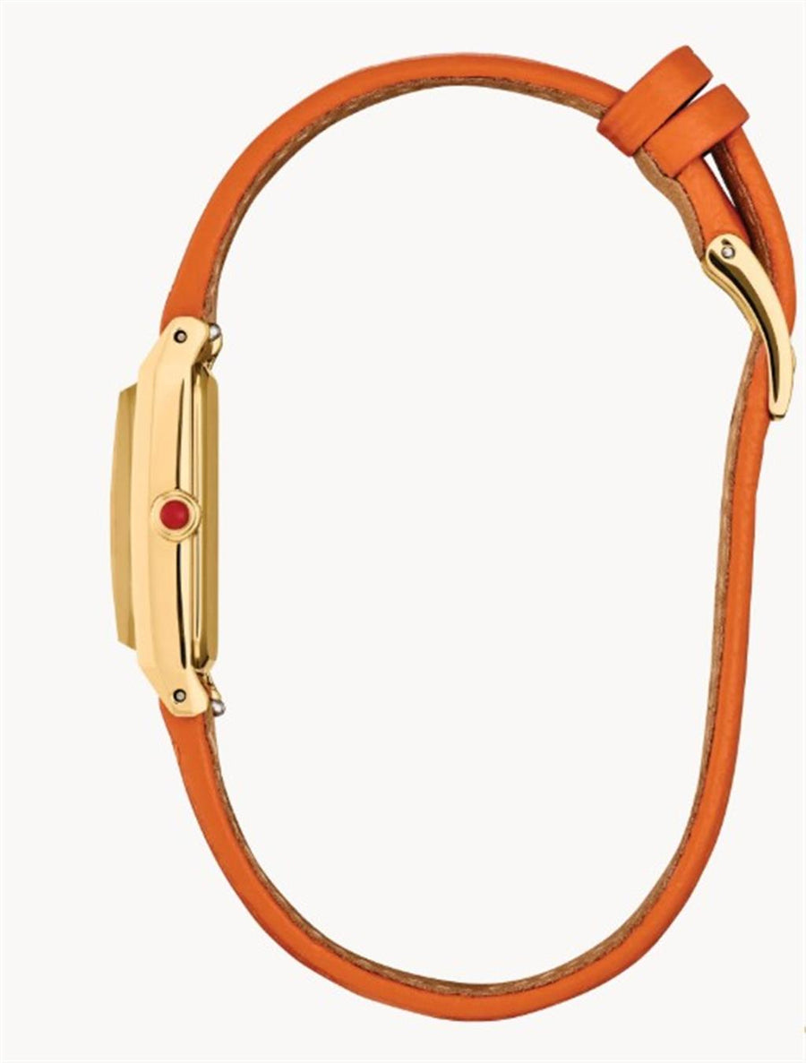 White Stainless Steel Ladies Fio Watch Strap/Brac.: Orange Leather
Cl