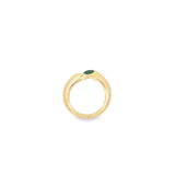 Yellow 18 Karat Cartier Ellipse Emerald Ring Estate Jewelry Size 5 Wit