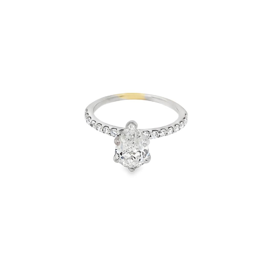 Estate Pear Shape Diamond Engagement Ring