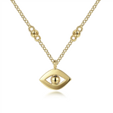 Gabriel & Co. Fashion 14K Yellow Gold Bujukan Evil Eye Pendant Necklace