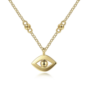 Gabriel & Co. Fashion 14K Yellow Gold Bujukan Evil Eye Pendant Necklace
