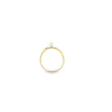 Tri-color 10 Karat Leaf Ring w/ Pearl
