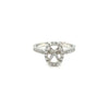 Lady's White Polished 18 Karat Halo Ring