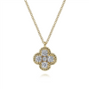 Gabriel & Co. Fashion 14K Yellow Gold Rope Diamond Pendant Necklace