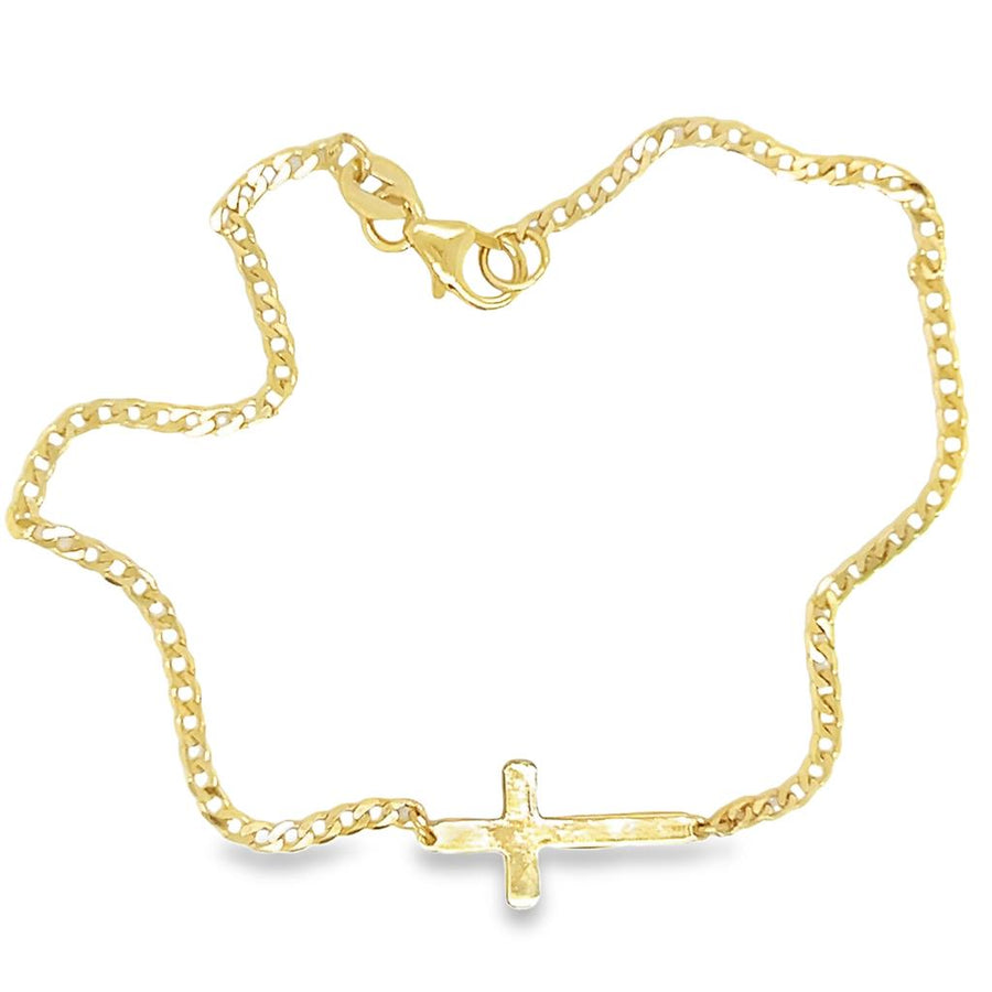 Cross Curb Chain Bracelet