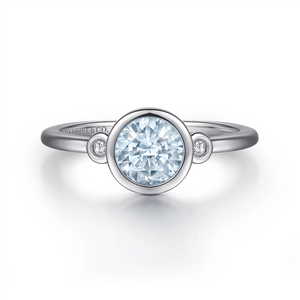 Gabriel & Co. Fashion 925 Sterling Silver Aquamarine and Diamond Ring