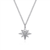 Gabriel & Co. Fashion 925 Sterling Silver Diamond Starburst Pendant Necklace