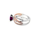 Grape Garnet and Diamond Criss Cross Ring