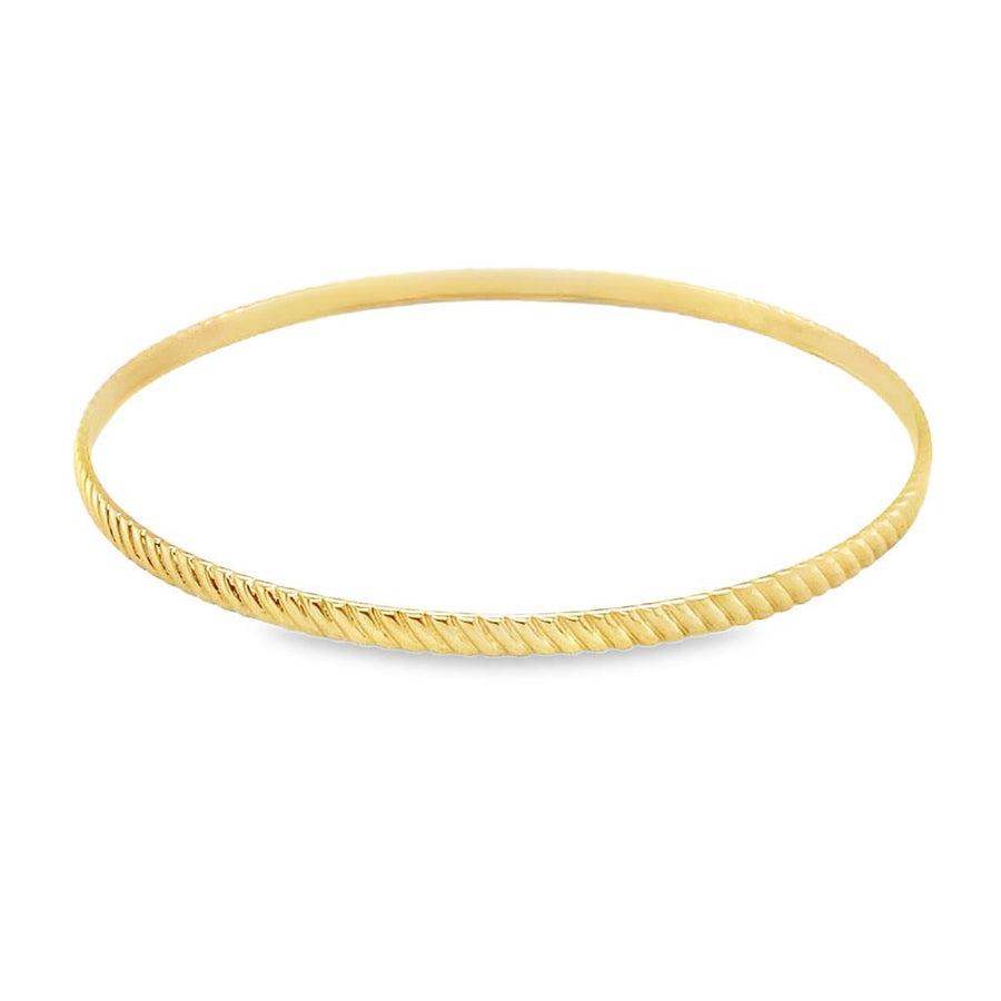 Yellow 14 Karat 3.2mm Rope Design Bangle Estate Jewelry Gram Weight: 7