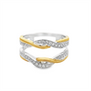 Two-Tone 18 Karat Milgrain Twisted Ring Wrap/Guard