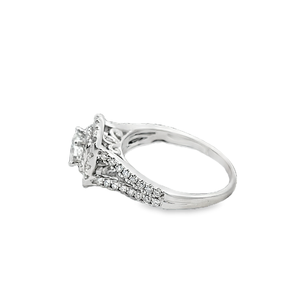 Princess Cut Double Halo Split Shank Bridal Set