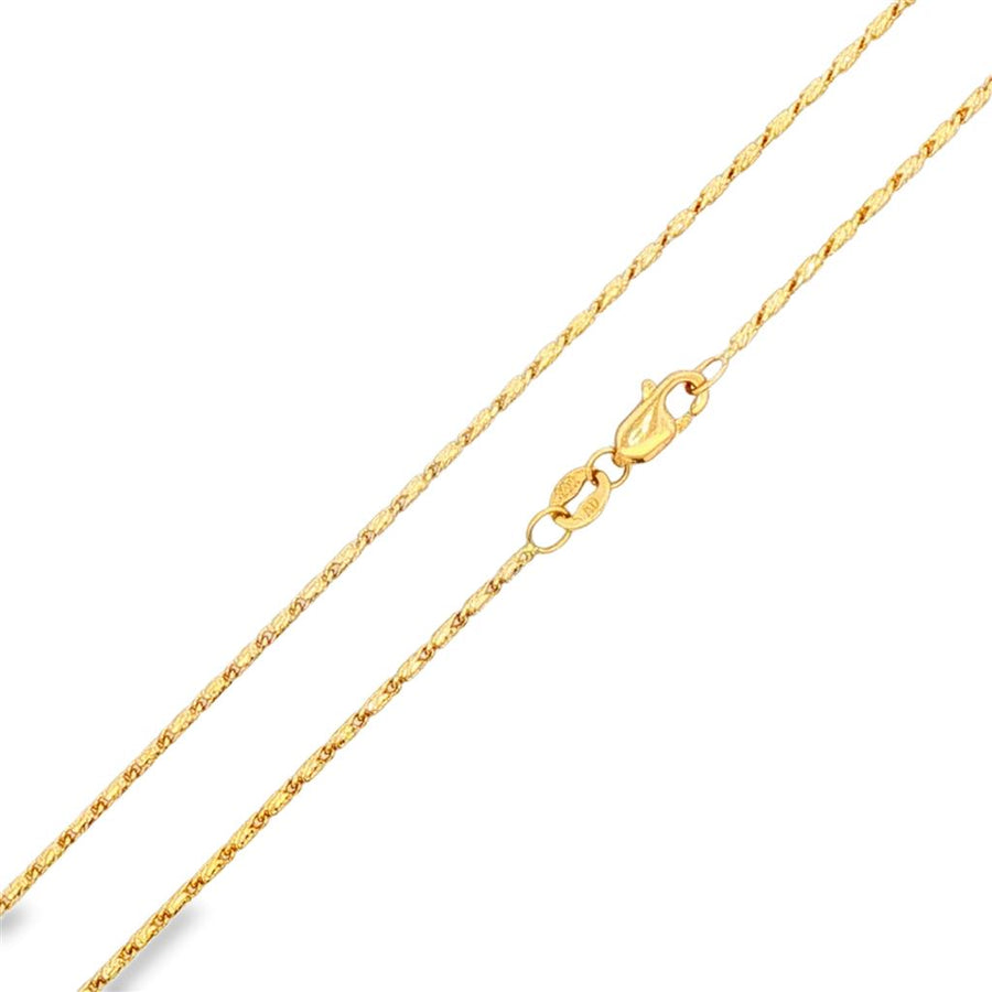 Yellow 14 Karat Diamond Cut 1.0mm Raso Chain With Lobster Claw Clasp E