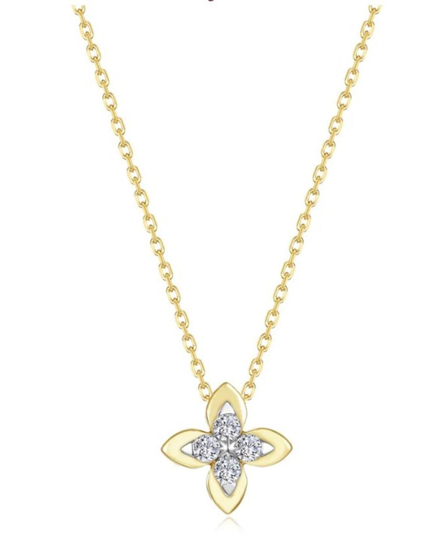 Lafonn Two-Tone Yellow Gold-Plated Sterling Silver Magnolia Blossom