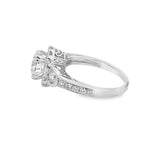 18 Karat White Diamond Halo Engagement Ring Semi-mount (no center ston