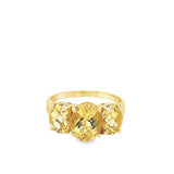 Lady's Yellow 14 Karat 3 Stone Fashion Ring Size 6.75 3 = 2.50tw Oval