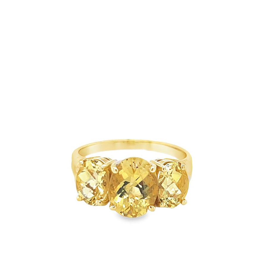 Orangy Yellow Aquas 14 Karat Yellow Fashion Ring