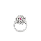 Oval Ruby and Diamond Swirl Ring