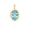 Yellow 14 Karat Swiss Blue Topaz With Enhancer Estate Jewelry one 18.00x13.00mm Oval Blue Topaz Gram Weight: 6.2