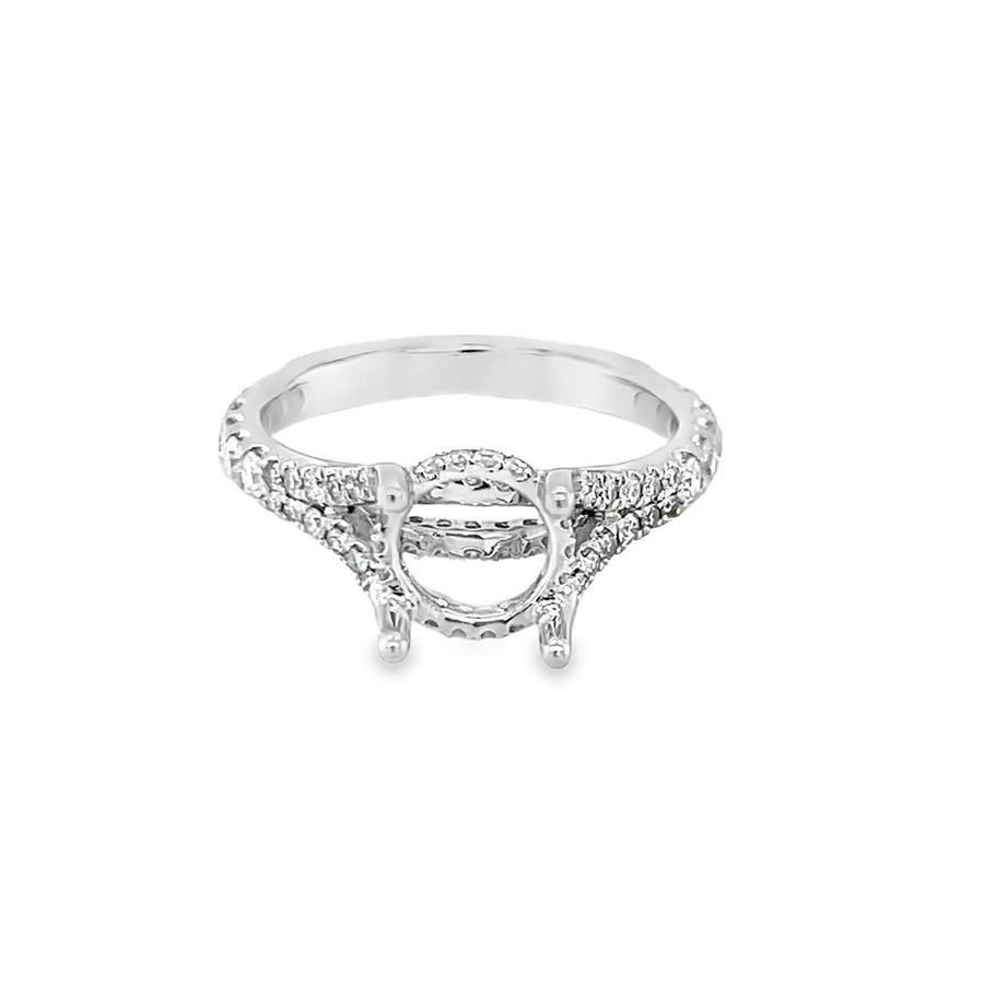 Platinum Accented Hidden Halo Split Shank Platinum Mountings Size 7 64