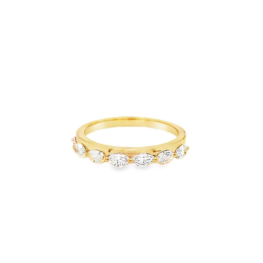 Lady's Yellow 14 Karat Asymmetrical Prong-Set Polished Wedding/Anniver