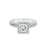 Estate Princess Cut Halo Bridal Set