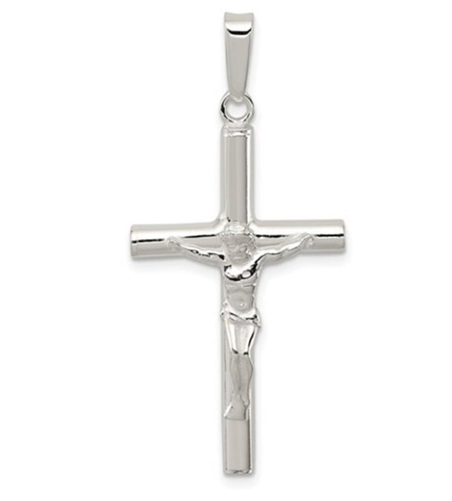 Sterling Silver Hollow Crucific Cross Pendant Gram Weight: 2.05 
Pend